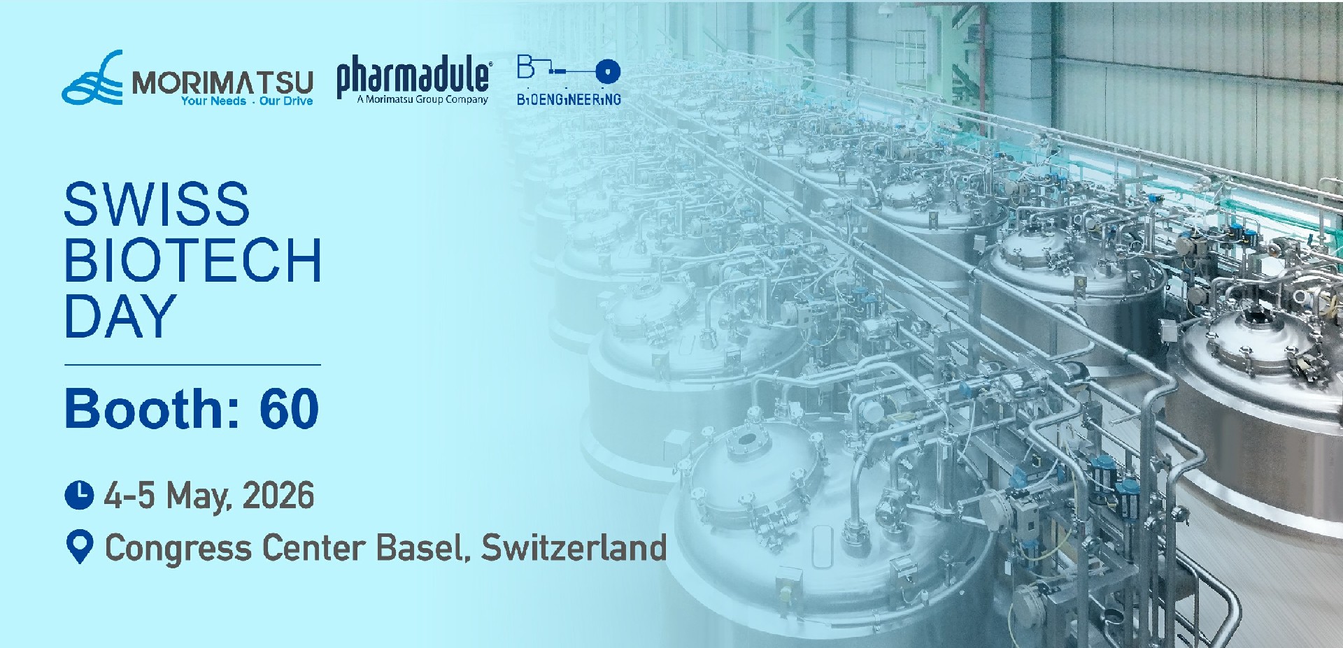 Invitation Letter | Pharmadule Morimatsu Invites You to Join Us at Swiss Biotech Day